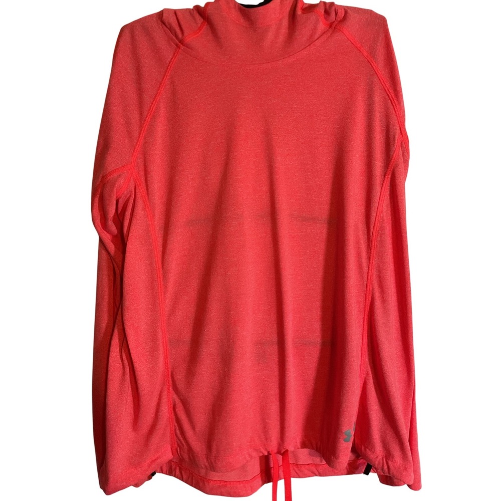 Under Armour HeatGear Pink Heathered Loose Fit Hoodie‎ Sweatshirt Womens Large